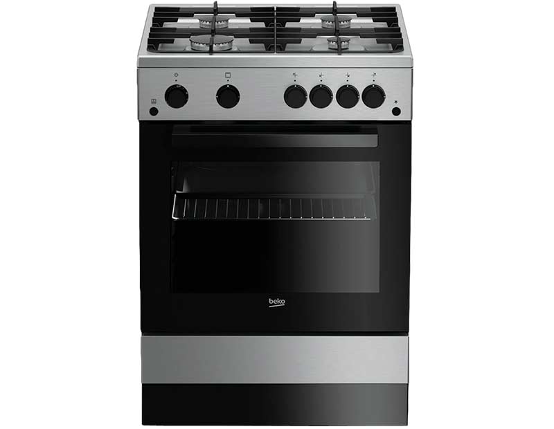 COCINA BEKO FSGT 62130 DXO 4 HORNILLAS A GAS INOX 60 Cm