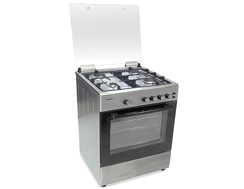 COCINA BENNO 60S-IG 4 HORNILLAS A GAS PLATA 60 Cm
