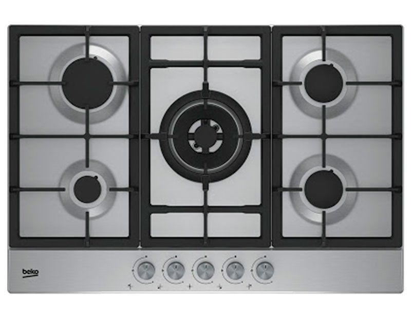 ENCIMERA BEKO HIAW 75225 SX 5 HORNILLAS A GAS PARA EMPOTRAR INOX 75Cm