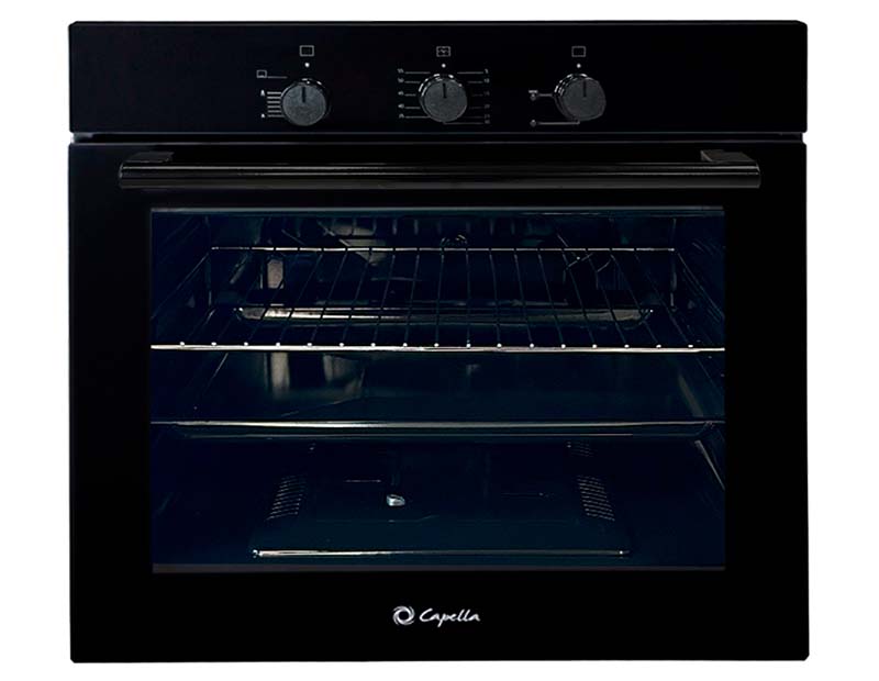 HORNO CAPELLA BIO MIX 60 A GAS C/GRILL ELÉCTRICO VIDRIO NEGRO
