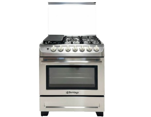 [AKCOBC80G5PROX5] COCINA BERKLAYS BC80G5PROX5 A GAS 5 HORNILLAS INOX 77Cm