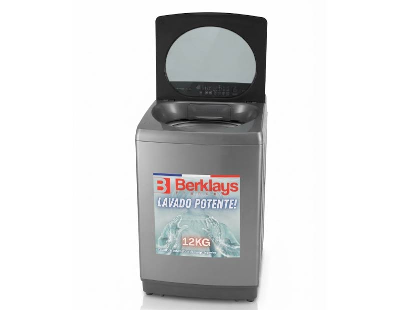 LAVADORA BERKLAYS BTL126BSR CARGA SUPERIOR GRIS OSCURO 12Kg