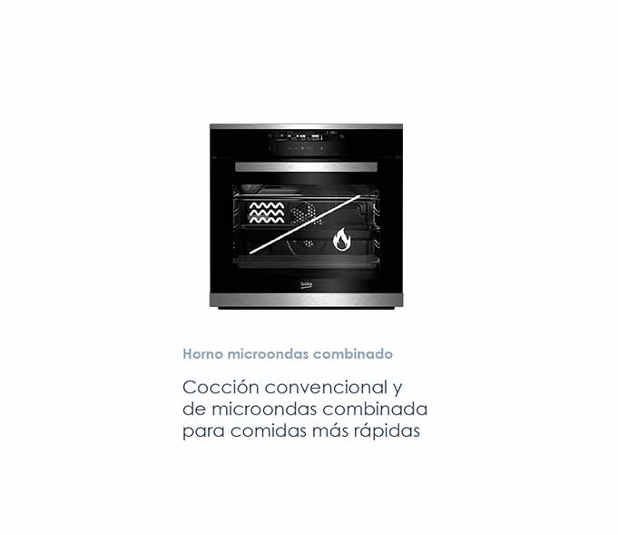 HORNO BEKO BCW15500XG 2 EN 1 HORNO/MICROONDAS ELÉCTRICO NEGRO 40 L PARA EMPOTRAR