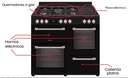 COCINA CAPELLA RDYGE1060CMB/E  100 cm 6 Hornillas 3 Hornos eléctricos Negro