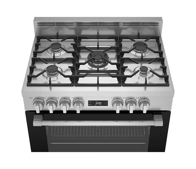 COCINA BEKO BFC916GMX1 5 HORNILLAS INOX A GAS SEMI PRO