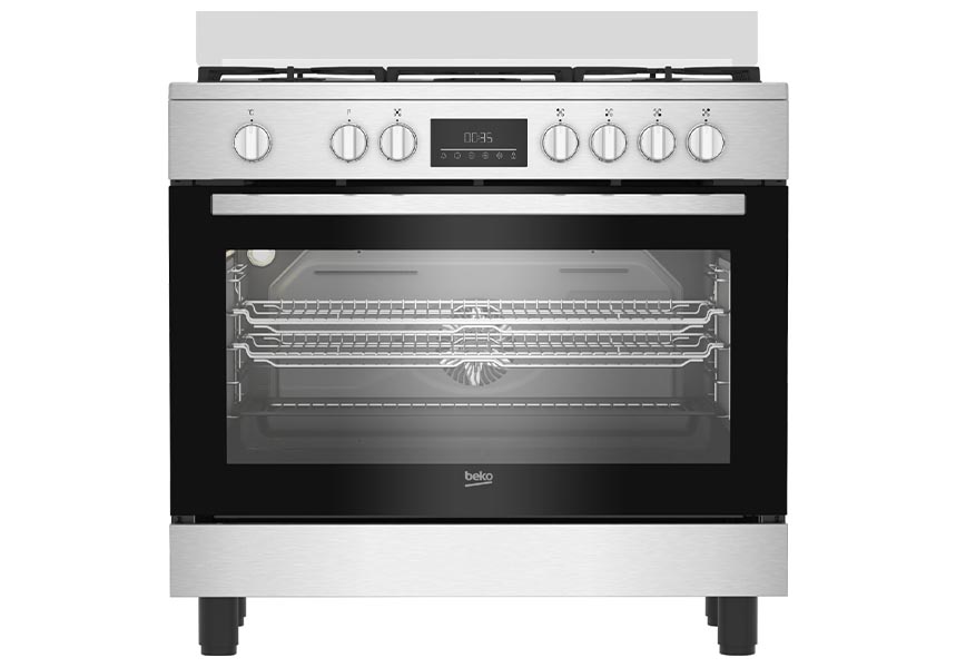 COCINA BEKO BGM 11226 EX 5 HORNILLAS A GAS SEMI PRO CON HORNO ELÉCTRICO 90 Cm