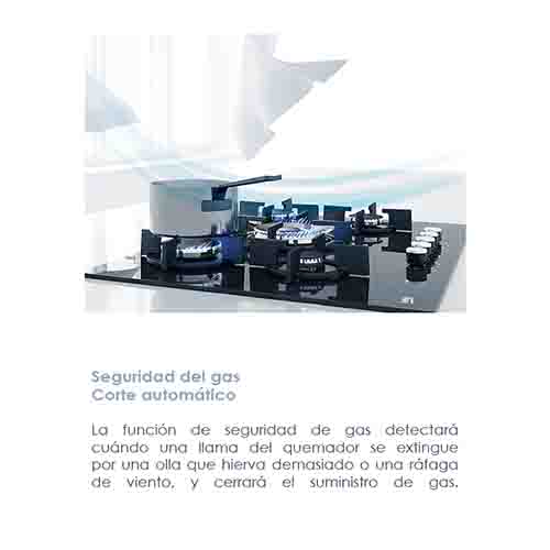 COCINA BEKO BFC916GMX1 5 HORNILLAS INOX A GAS SEMI PRO