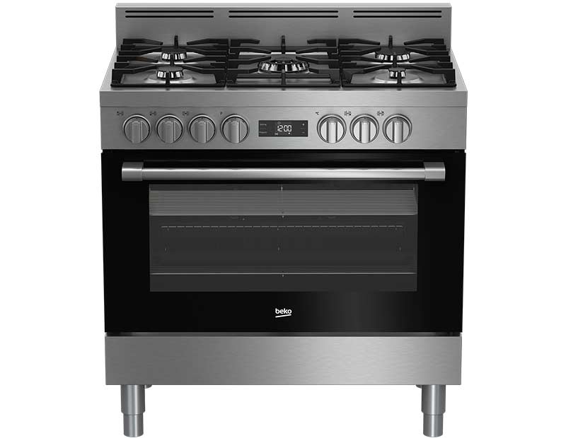 COCINA BEKO BFC916GMX1 5 HORNILLAS A GAS SEMI PRO CON HORNO ELÉCTRICO 90 Cm