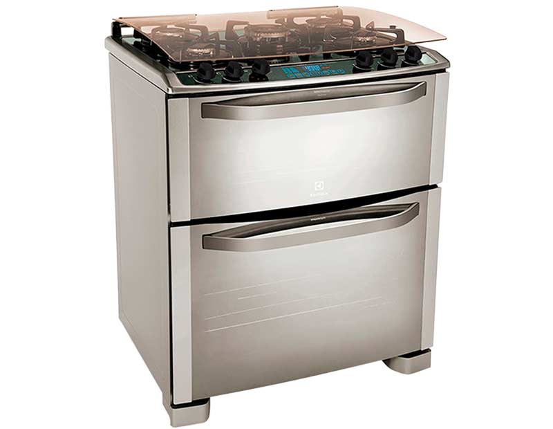 COCINA ELECTROLUX 76-XGD 2hornos Inox Vitroceramica Silver