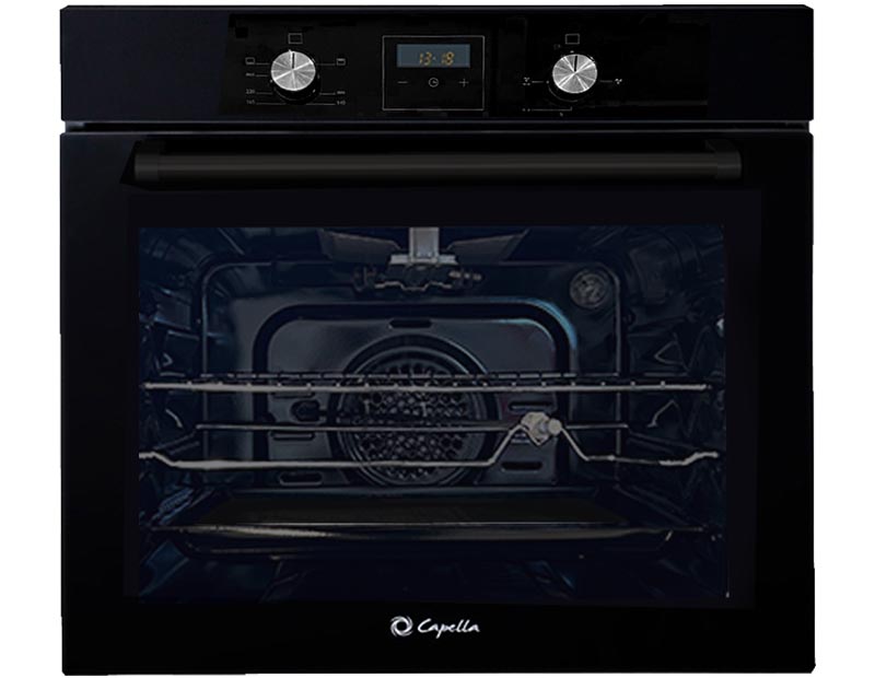 HORNO CAPELLA BIO 60 GP A GAS PARA EMPOTRAR VIDRIO NEGRO 60Lts