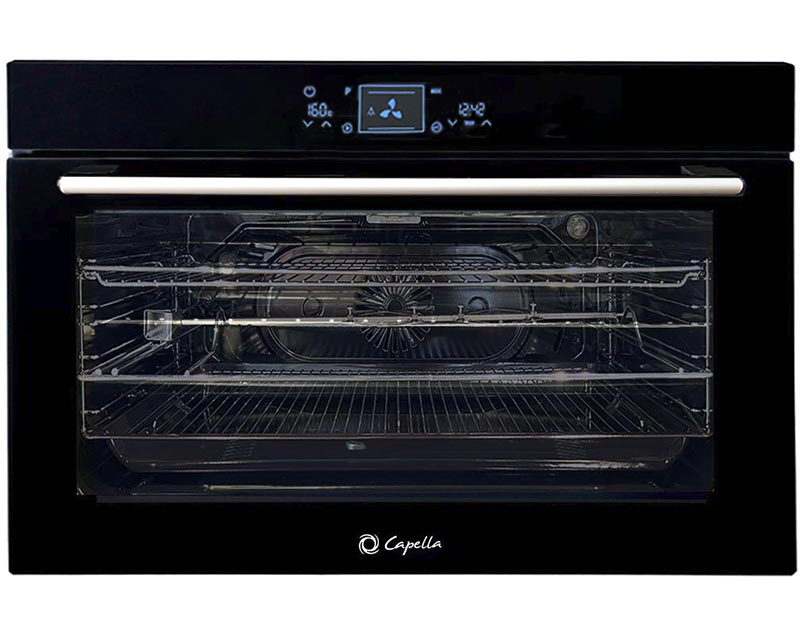 HORNO EMPOTRABLE B9102 ELEC CAPELLA VIDRIO NEGRO 90L