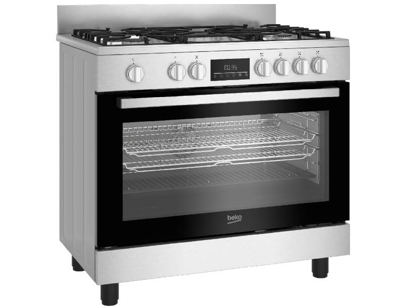 COCINA BEKO BGM 11226 EX 5 HORNILLAS A GAS SEMI PRO CON HORNO ELÉCTRICO 90 Cm