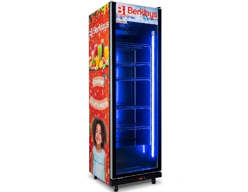 EXHIBIDOR BERKLAYS BNF406VITBK PUERTA ABATIBLE DE VIDRIO TEMPLADO NEGRO 390Lts