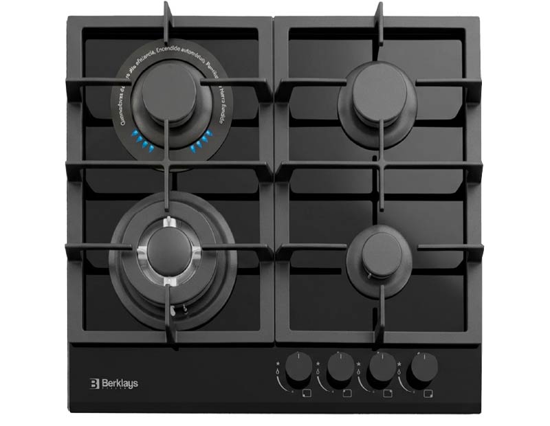 ENCIMERA BERKLAYS BVER4GWHBK VIDRIO NEGRO 4H 60CM