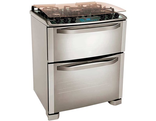 [ELCO76XGD] COCINA ELECTROLUX 76-XGD 2hornos Inox Vitroceramica Silver