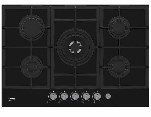 [BKENHILW75235S] ENCIMERA BEKO HILW 75235 S A GAS 5 HORNILLAS PARA EMPOTRAR NEGRO VIDRIO TEMPLADO 75Cm