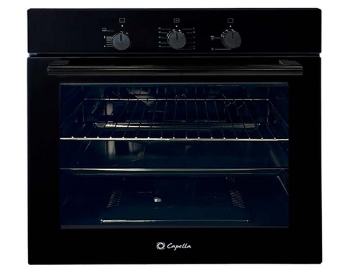 [CAHOBIOMIX60] HORNO CAPELLA BIO MIX 60 A GAS C/GRILL ELÉCTRICO VIDRIO NEGRO