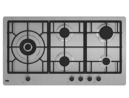 [BKENHIML95225SXE] ENCIMERA BEKO HIML 95225 SXE 5 HORNILLAS A GAS PARA EMPOTRAR INOX 91Cm