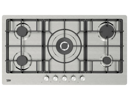[BKENHIMW95226SXEL] ENCIMERA BEKO HIMW 95226 SXEL 5 HORNILLAS A GAS PARA EMPOTRAR INOX 91Cm