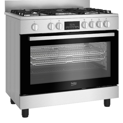 [BKCOBGM11226EX] COCINA BEKO BGM 11226 EX 5 HORNILLAS A GAS SEMI PRO CON HORNO ELÉCTRICO 90 Cm