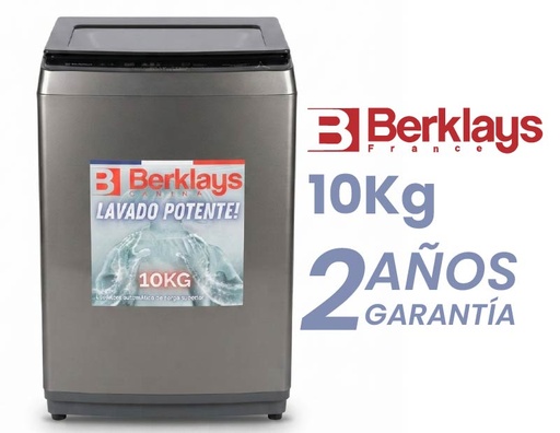 [AKLABTL106SR] LAVADORA BERKLAYS BTL106SR CARGA SUPERIOR GRIS OSCURO 10Kg